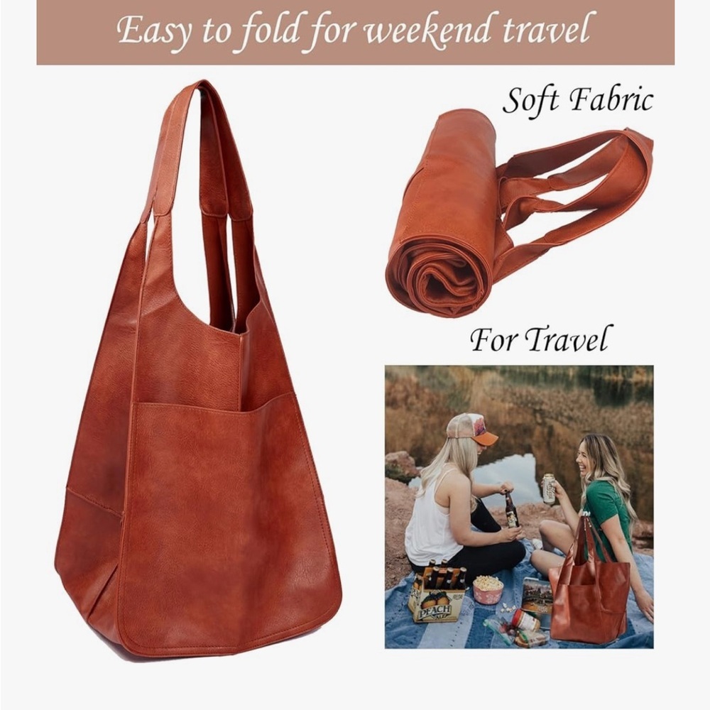 Hobo Leather Tote Bag - Oversized - Picture 3 of 10